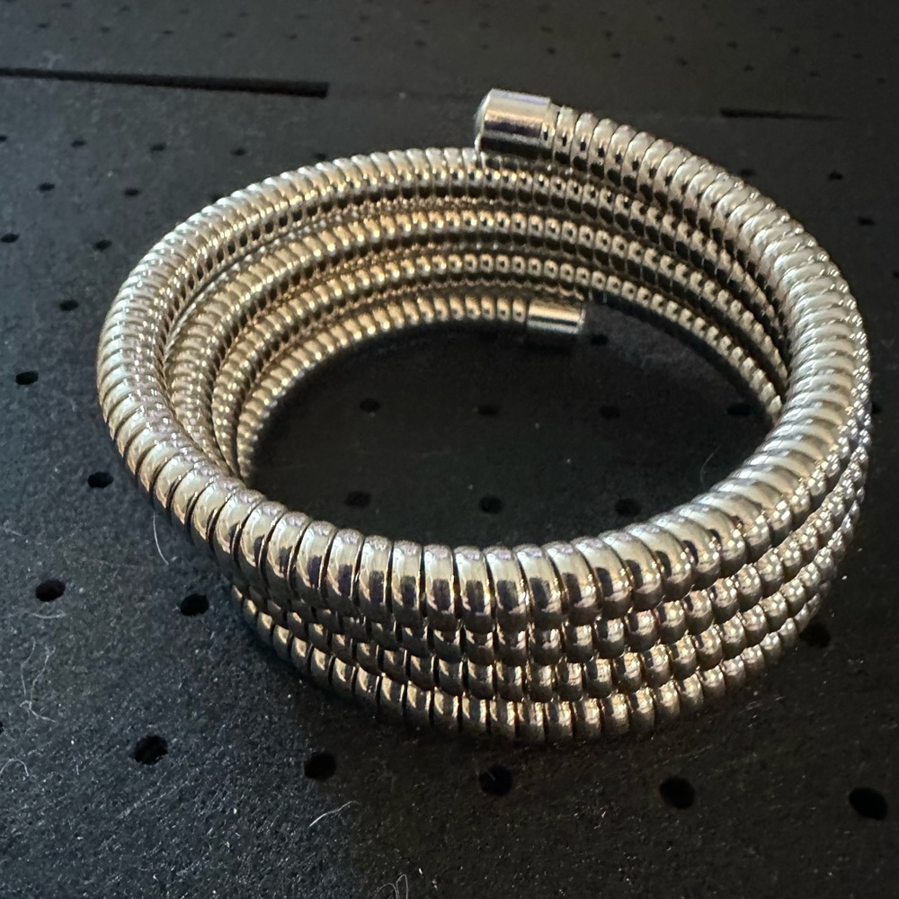 Silver Coil Wrap Bracelet - Women Jewelry